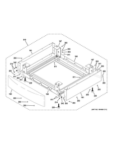 Pedestal Diagram and Parts List for GFD49GRSK0WW  General Electric Dryer