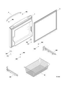 Fz Door Diagram and Parts List for JCB830SF2SS  General Electric Refrigerator