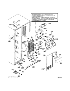 FZ SECTION Diagram and Parts List for PSS26MSRBSS  General Electric Refrigerator