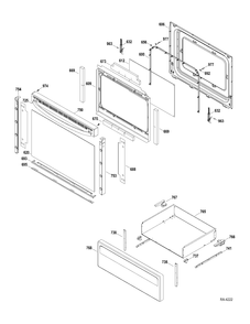 Part Location Diagram of WB10M277 GE HINGE DOOR