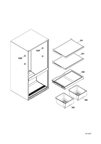 FF SHELVES Diagram and Parts List for GBR20DSEBRBS  General Electric Refrigerator