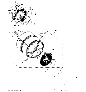 Drum Diagram and Parts List for GFD40ESCM1WW  General Electric Dryer