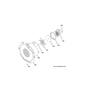 Convection Fan Diagram and Parts List for PGS960YP3FS  General Electric Range