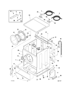 CABINET TOP Diagram and Parts List for WCXH208H1WW  General Electric Washer