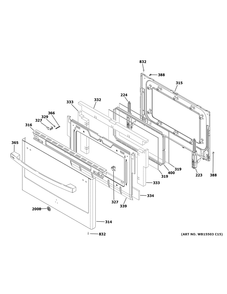 Lower Door Diagram and Parts List for PGS960SEL4SS  General Electric Range