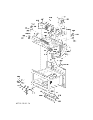 Insulator Parts Diagram and Parts List for CWB7030SL3SS  General Electric Microwave Oven Combo