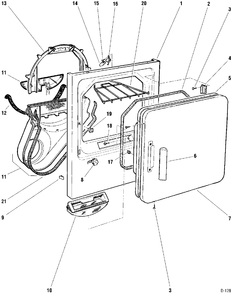 CABINET FRONT & DOOR Diagram and Parts List for PCCB330ET0WC  General Electric Dryer