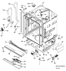 BODY PARTS 1 Diagram and Parts List for ZDT870SIF0II  General Electric Dishwasher