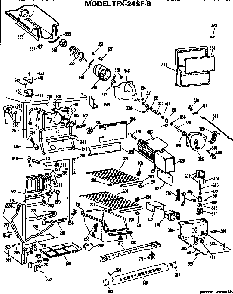 Freezer Section Diagram and Parts List for TFX24SFB  General Electric Refrigerator
