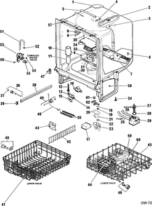 CABINET Diagram and Parts List for GDB2210LC128  General Electric Dishwasher