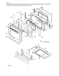 DOOR & DRAWER PARTS Diagram and Parts List for JCB630EF2ES  General Electric Range