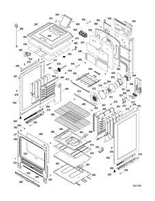 BODY PARTS Diagram and Parts List for P2S968SER1SS  General Electric Range