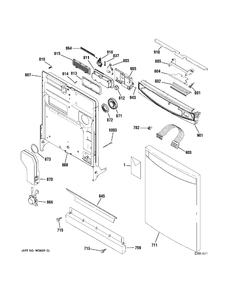 CONTROL PANEL Diagram and Parts List for PDW7912N00SS  General Electric Dishwasher