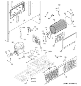 Machine Compartment Diagram and Parts List for CYE22TSHHSS  General Electric Refrigerator
