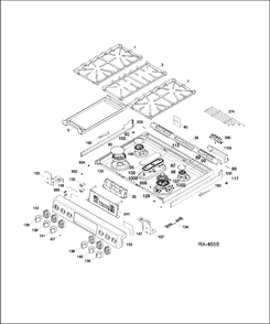 CONTROL PANEL & COOKTOP Diagram and Parts List for CCGS985SET1SS  General Electric Range