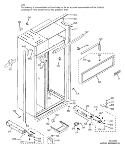 CASE PARTS Diagram and Parts List for ZISP480DHBSS  General Electric Refrigerator