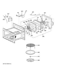 Interior Parts Diagram and Parts List for PWB7030SV1SS  General Electric Microwave Oven Combo