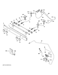 Gas And Burner Parts Diagram and Parts List for GGF400PV1WW  General Electric Range