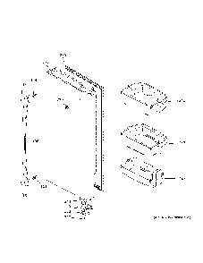 Fresh food door - rh Diagram and Parts List for GWE23GMNBES  General Electric Refrigerator