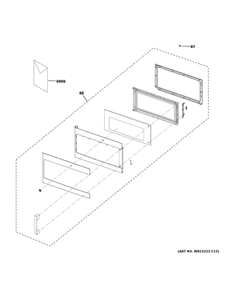 Door Parts Diagram and Parts List for PNM9216SK4SS  General Electric Microwave Oven Combo