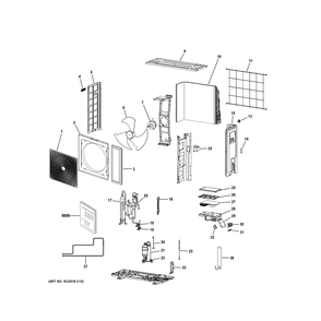 Part Location Diagram of WJ94X35374 GE OUTDOOR MOTOR