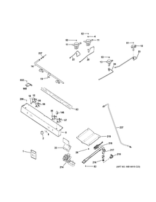 GAS & BURNER PARTS Diagram and Parts List for RGB530DEH3BB  General Electric Range