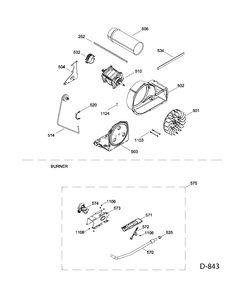 BLOWER & DRIVE Diagram and Parts List for GFMN110GD0WW  General Electric Dryer