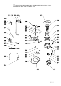 SUMP & MOTOR MECHANISM Diagram and Parts List for MDF400SGF1WW  General Electric Dishwasher