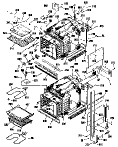 Oven assembly Diagram and Parts List for ZEK756GP1BG  General Electric Range