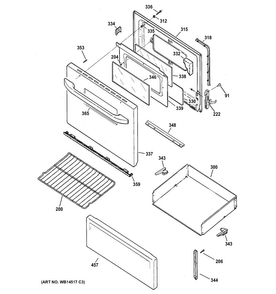 Door & Drawer Parts Diagram and Parts List for RB526DP2CC  Hotpoint Range