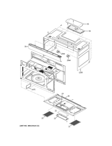 Oven Cavity Parts Diagram and Parts List for JNM3163DJ3BB  General Electric Microwave