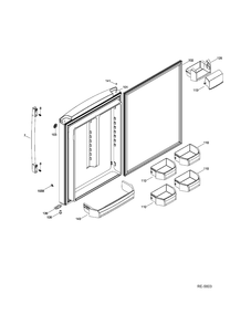 FF DOOR Diagram and Parts List for PDR20KGEARWW  General Electric Refrigerator