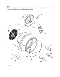 DRUM ASM Diagram and Parts List for GTMP520GD5WW  General Electric Dryer