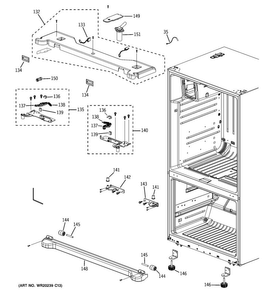 Case Parts Diagram and Parts List for PFSS6PKXFSS  General Electric Refrigerator