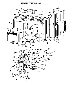Freezer Door Diagram and Parts List for TBX25RLGR  General Electric Refrigerator