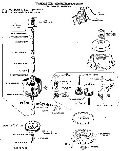Transmission Assembly Diagram and Parts List for WW8318LAL  General Electric Washer