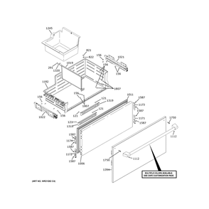 Freezer Drawer 1 Diagram and Parts List for CIC36RP2VDS1  General Electric Refrigerator