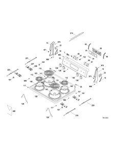 CONTROLS -COOKTOP Diagram and Parts List for MCB757DR1WW  General Electric Range