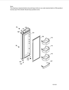 FF DOOR RH Diagram and Parts List for PNE21KSKAKSS  General Electric Refrigerator
