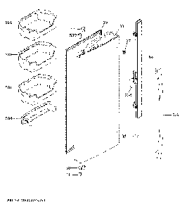 Fresh Food Door - Lh Diagram and Parts List for GNE27JGMTFWW  General Electric Refrigerator