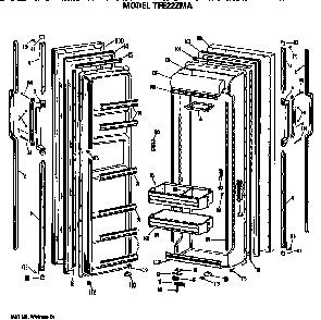 Doors Diagram and Parts List for TFE22ZMA  General Electric Refrigerator