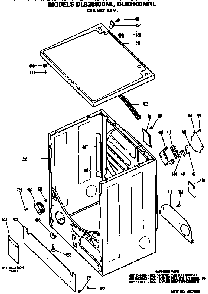 Cabinet And Top Diagram and Parts List for DLB2880DNL  Hotpoint Dryer