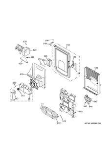 Ice Maker And Dispenser Diagram and Parts List for GYE22GENJDS  General Electric Refrigerator