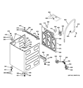 Cabinet Diagram and Parts List for GTW810SPJ0MC  General Electric Washer