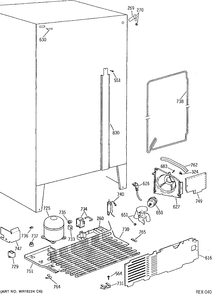 SYSTEM GROUP Diagram and Parts List for MSSC20BAX  General Electric Refrigerator
