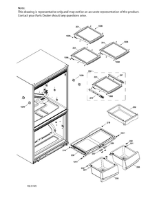 FF SHELVES Diagram and Parts List for PNR20KSEBFES  General Electric Refrigerator