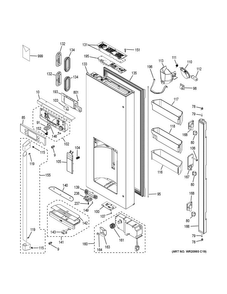 Dispenser Door Diagram and Parts List for CFE28TSHOSS  General Electric Refrigerator