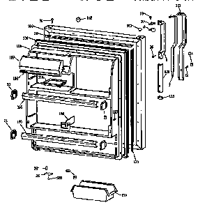 Fresh Food Door Diagram and Parts List for TBX18JISJRAD  General Electric Refrigerator