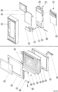 DOOR ASSEMBLY Diagram and Parts List for GTC1421WA01  General Electric Microwave