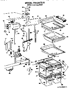 Fresh Food Section Diagram and Parts List for TFX24EGB  General Electric Refrigerator